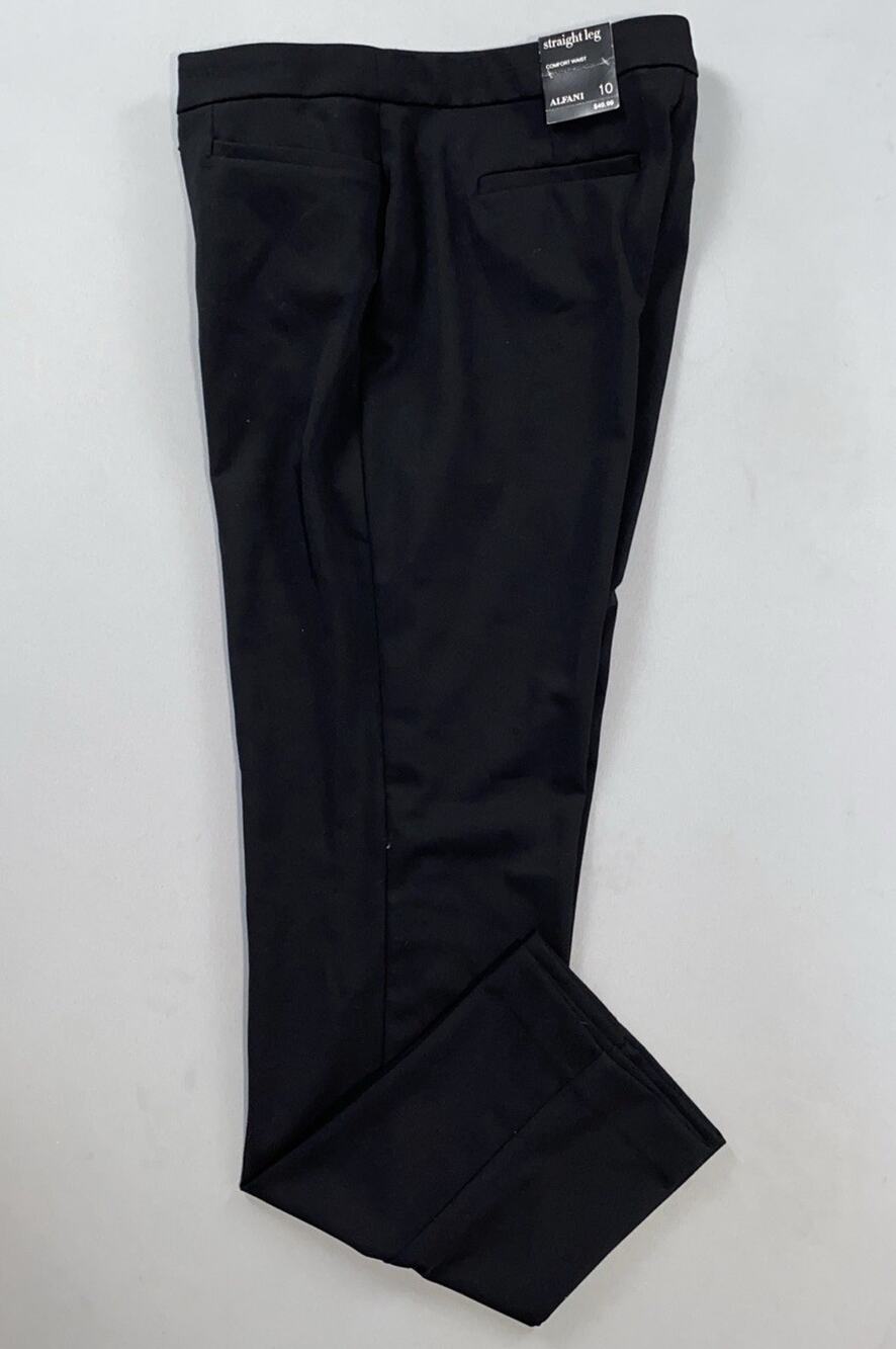 Alfani Straight Leg Comfort Waist Washable Dress Pants, Trousers. Women's 10 NWT